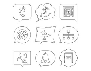 Conversation, global network and direction icon.