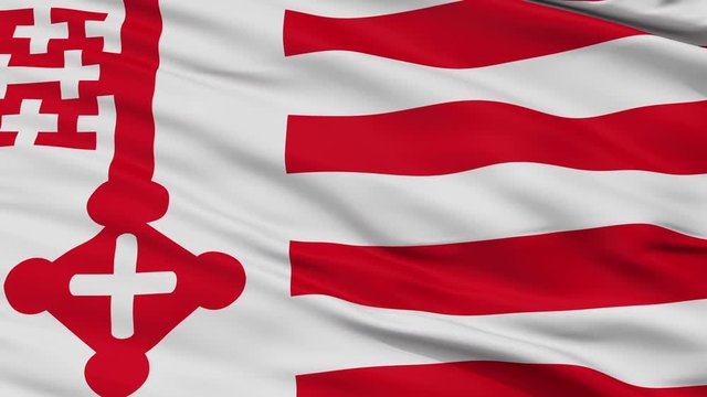 Soest closeup flag, city of Germany, realistic animation seamless loop - 10 seconds long