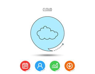 Cloud icon. Overcast weather sign.