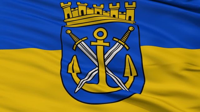 Solingen closeup flag, city of Germany, realistic animation seamless loop - 10 seconds long