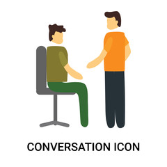 conversation icon isolated on white background. Simple and editable conversation icons. Modern icon vector illustration.