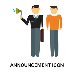 announcement icon isolated on white background. Simple and editable announcement icons. Modern icon vector illustration.