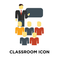classroom icon isolated on white background. Simple and editable classroom icons. Modern icon vector illustration.