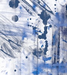 Paint colorful spots and smears on bright background.