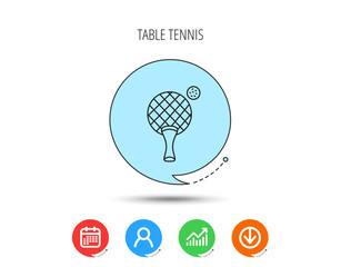Table tennis icon. Ping pong sign.