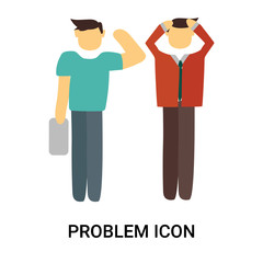 problem icon isolated on white background. Simple and editable problem icons. Modern icon vector illustration.