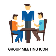 group meeting icon isolated on white background. Simple and editable group meeting icons. Modern icon vector illustration.