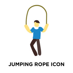 jumping rope icon isolated on white background. Simple and editable jumping rope icons. Modern icon vector illustration.
