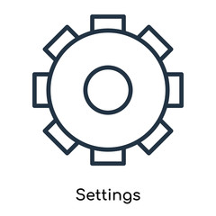 settings icons isolated on white background. Modern and editable settings icon. Simple icon vector illustration.