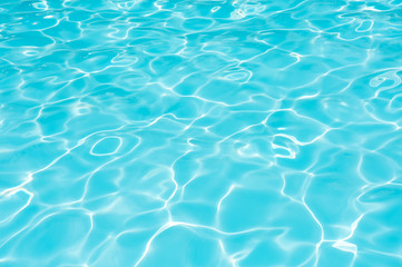 Naklejka na ściany i meble Beautiful ripple wave and blue water surface in swimming pool