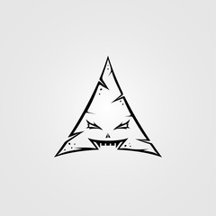 triangle shaped monster character sign symbol