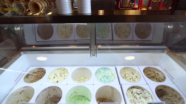 The Ice Cream Bar In An Old Fashioned Ice Cream Parlor.