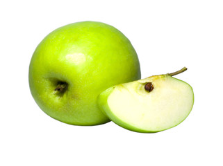 green apple isolated on white background. food, healthy