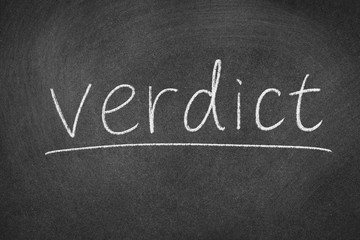 Obraz premium verdict concept word on a blackboard background