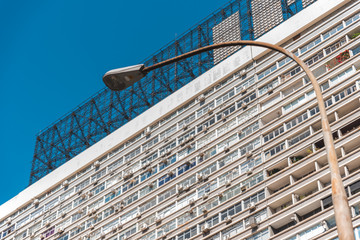 Light Pole and Windows of Residential Building at Financial Center of Paulista Avenue, Sao Paulo SP