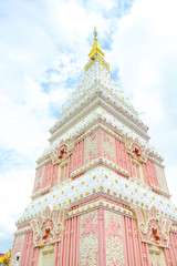 “Wat Phrathat Renu Nakhon” Temple,  Thai Traditional Pink Temple in Renu Nakhon District, Nakhon Phanom, Thailand