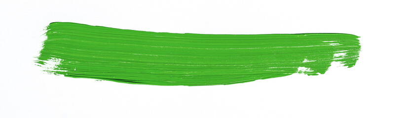Green brush stroke isolated over white background