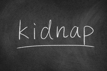 kidnap concept word on a blackboard background