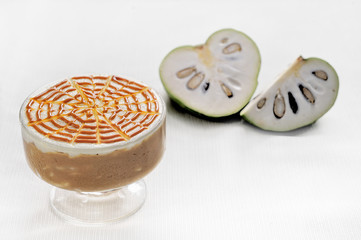 Dulce de guanabana, on a white background.