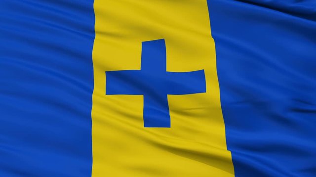 Baarn closeup flag, city of Netherlands, realistic animation seamless loop - 10 seconds long