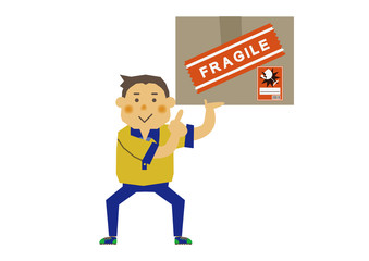 物流倉庫の作業員。配達する人。仕事中の人。