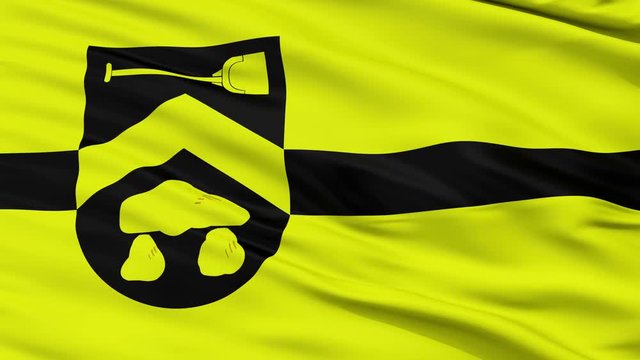 Borger Odoorn closeup flag, city of Netherlands, realistic animation seamless loop - 10 seconds long