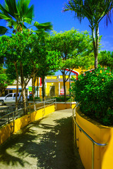 Colorful buildings in rincon, puerto rico