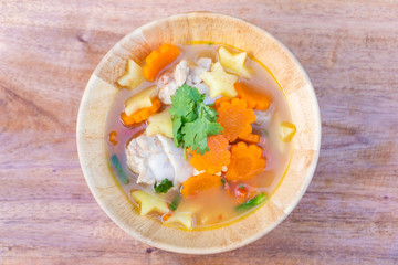chicken soup with potato and carrot