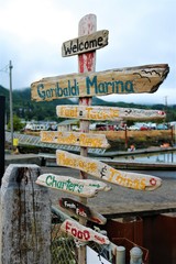 Cool Colorful Garibaldi Marina Post of Signs 
