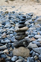 Fototapeta na wymiar Perfectly Balanced Stones in a Sea of Stones