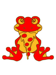 pizza hunger fast food essen lecker salami stück käse fressen frosch sitzend süß niedlich klein comic cartoon clipart