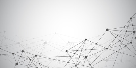 Abstract connecting dots and lines with geometric background. Modern technology connection science, Polygonal structure background. Vector illustration