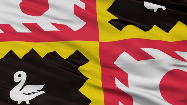 Eijsden Margraten closeup flag, city of Netherlands, realistic animation seamless loop - 10 seconds long