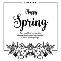 Card of spring time floral hand lettering vector illustration