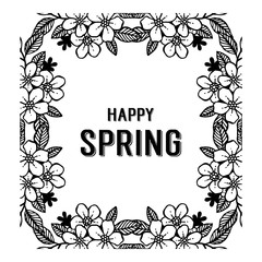 Card of spring time floral hand lettering vector illustration