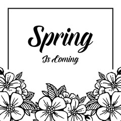 Card of spring time floral hand lettering vector illustration