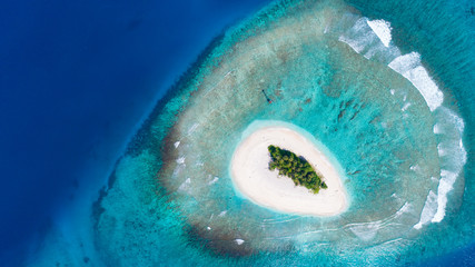 Aerial Shot of Desert Island off the Coast of Sumatra, Indonesia 