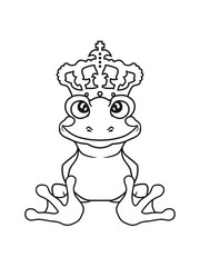 krone froschkönig gold kugel märchen geschichte prinz frosch sitzend süß niedlich klein comic cartoon clipart