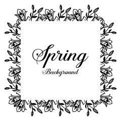 Spring background with flower hand draw vector illustration