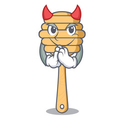 Devil honey spoon mascot cartoon © kongvector