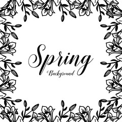 Collection card spring with flower background vector illustration