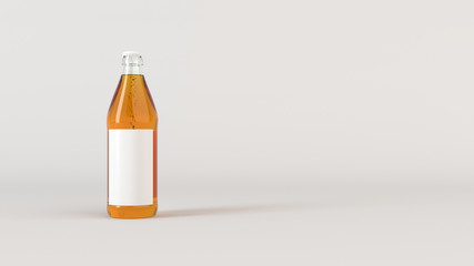Mock up of beer bottle with blank label