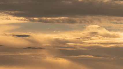 Evening golden clouds and sky
