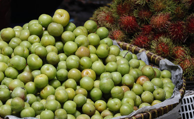 Dalat plum selling in market