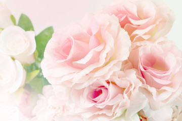 Sweet color fabric roses in soft style for background