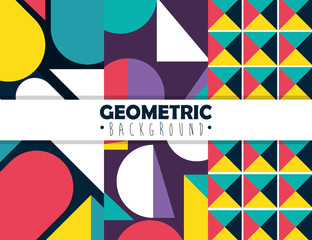 Obraz premium figures geometrics and colors set backgrounds
