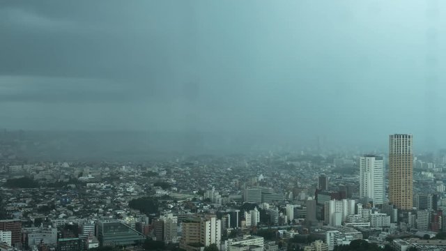 東京・雨・ゲリラ豪雨・タイムラプス・4K