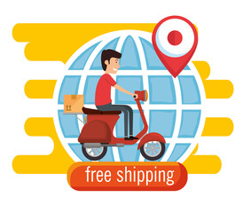 delivery worker in motorcycle