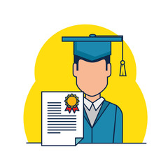 student graduation with diploma