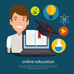 education on line with laptop